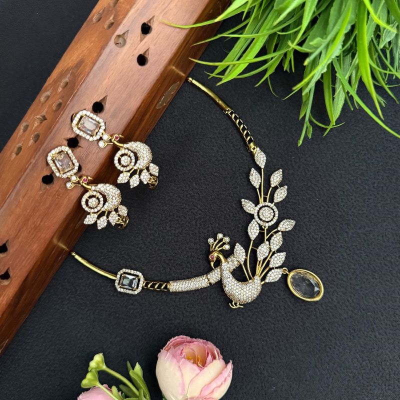 DIAMOND REPLICA PEACOCK NECKLACE